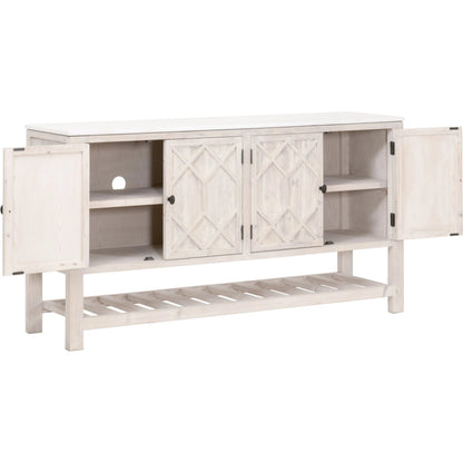 Willow Sideboard by Essentials For Living in white wash pine, white quartz. Made from solid pine wood, solid quartz in a modern style.