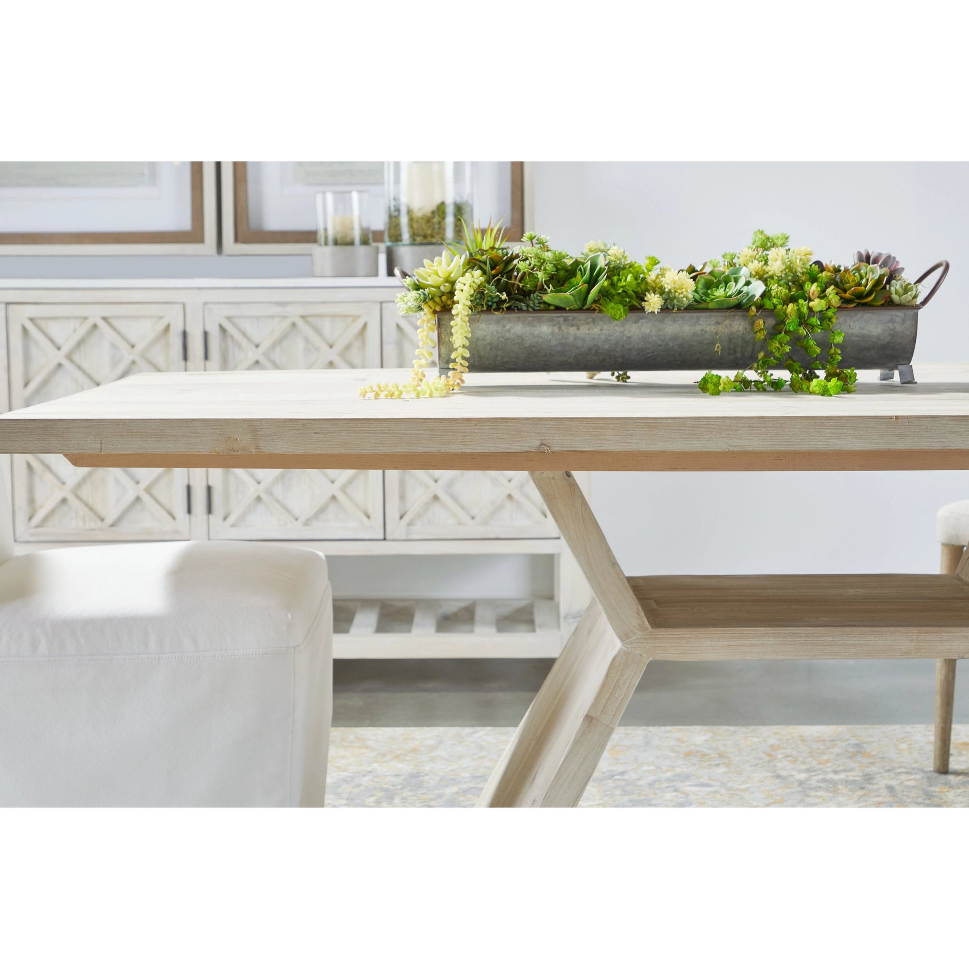 Willow Sideboard by Essentials For Living in white wash pine, white quartz. Made from solid pine wood, solid quartz in a modern style.