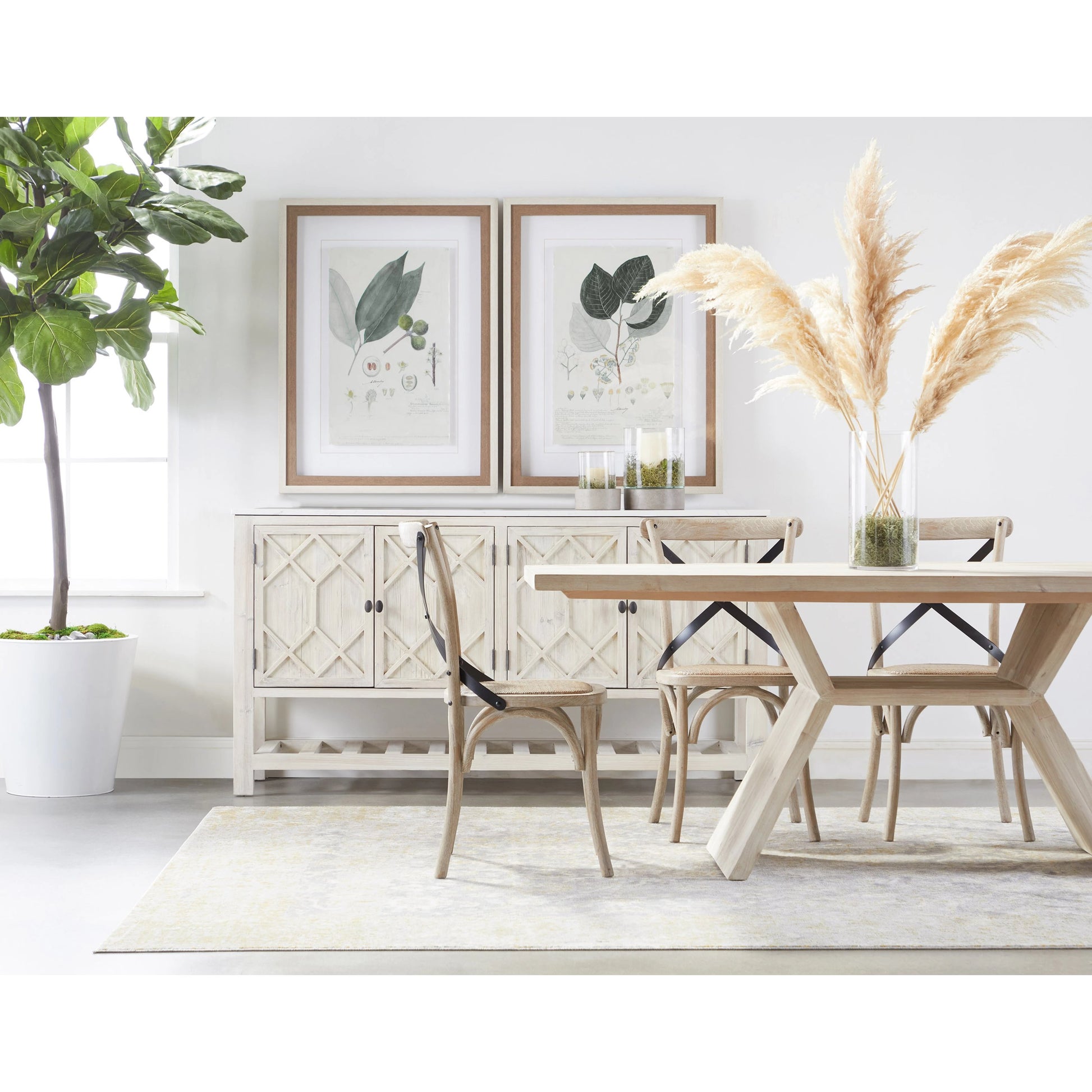 Willow Sideboard by Essentials For Living in white wash pine, white quartz. Made from solid pine wood, solid quartz in a modern style.