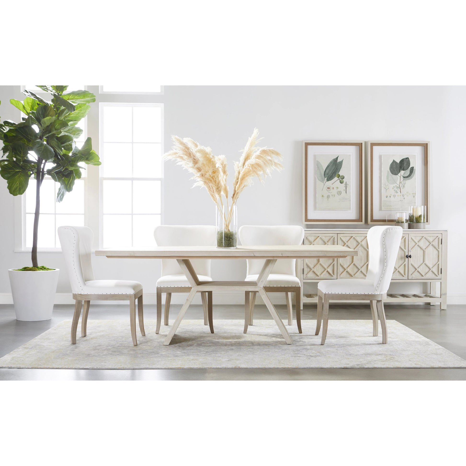 Willow Sideboard by Essentials For Living in white wash pine, white quartz. Made from solid pine wood, solid quartz in a modern style.
