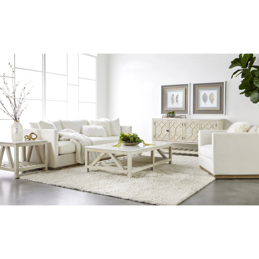 Willow Sideboard by Essentials For Living in white wash pine, white quartz. Made from solid pine wood, solid quartz in a modern style.