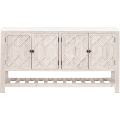 Willow Sideboard by Essentials For Living in white wash pine, white quartz. Made from solid pine wood, solid quartz in a modern style.