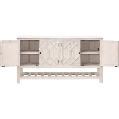 Willow Sideboard by Essentials For Living in white wash pine, white quartz. Made from solid pine wood, solid quartz in a modern style.