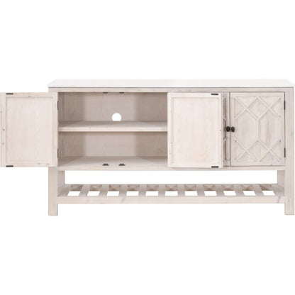 Willow Sideboard by Essentials For Living in white wash pine, white quartz. Made from solid pine wood, solid quartz in a modern style.