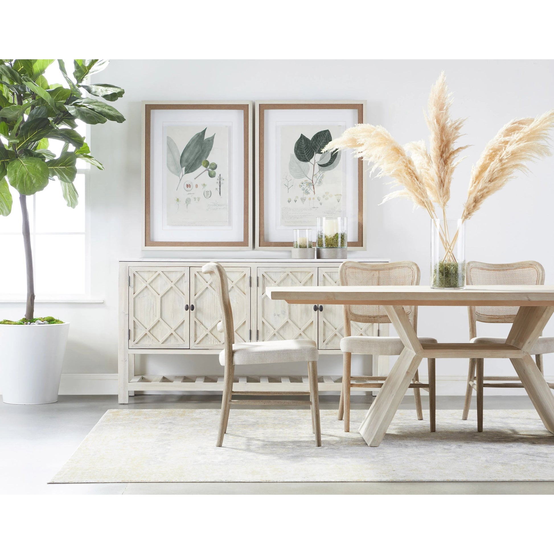 Willow Sideboard by Essentials For Living in white wash pine, white quartz. Made from solid pine wood, solid quartz in a modern style.