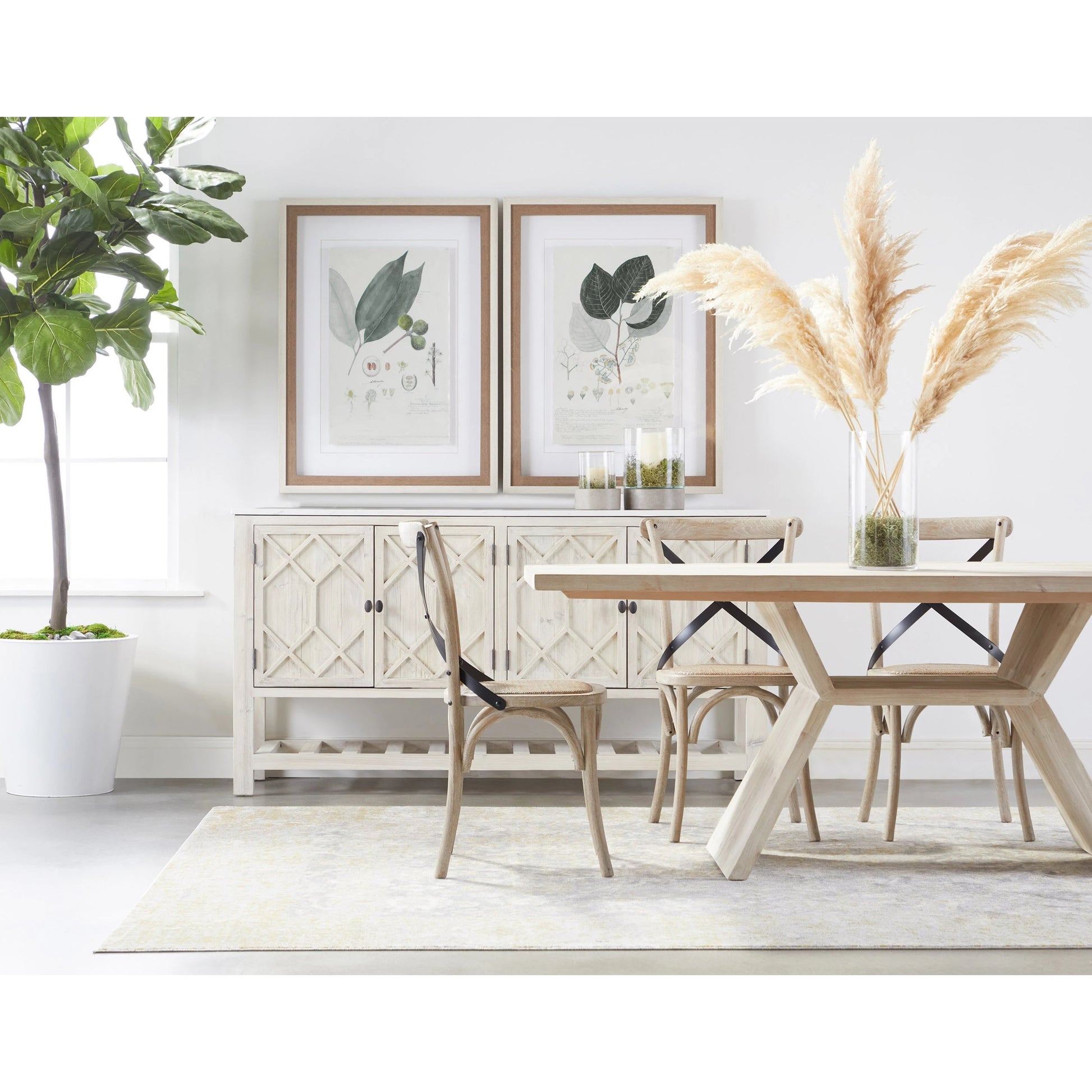 Willow Sideboard by Essentials For Living in white wash pine, white quartz. Made from solid pine wood, solid quartz in a modern style.