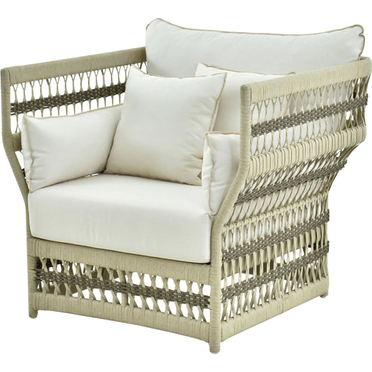 Winder Accent Chair by Surya in cream. Made from sunbrella, acrylic, aluminum, quick dry foam in a rustic style.