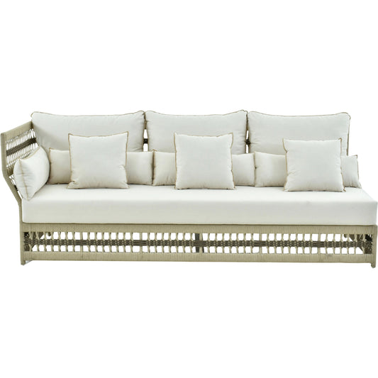 Winder Sectional Left Arm by Surya in cream. Made from sunbrella, acrylic, aluminum, quick dry foam in a rustic style.