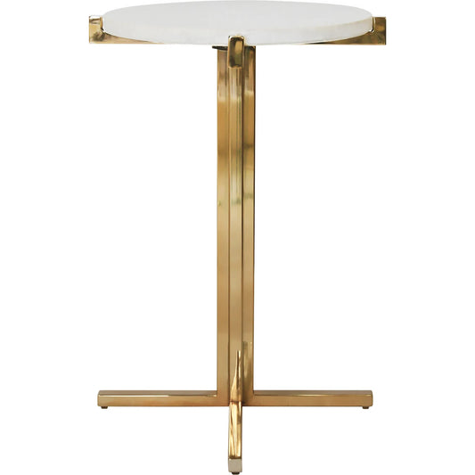 Winslet Round Side Table by Worlds Away. Made from marble, brass in a unique style.
