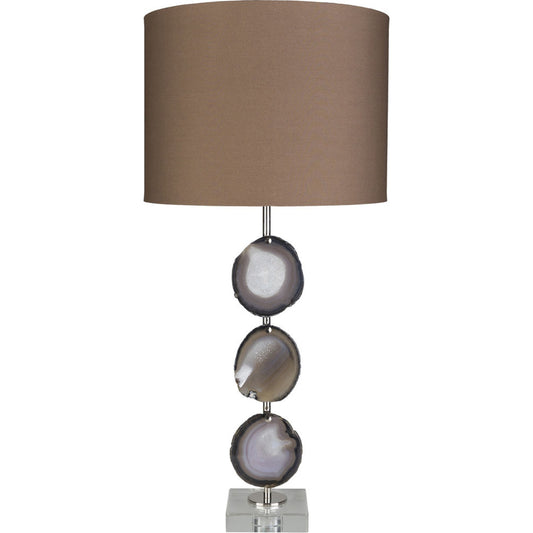 Winston Table Lamp by Surya. Made from linen, polyester, sliced agates, crystal, 100% metal in a eclectic & global style.