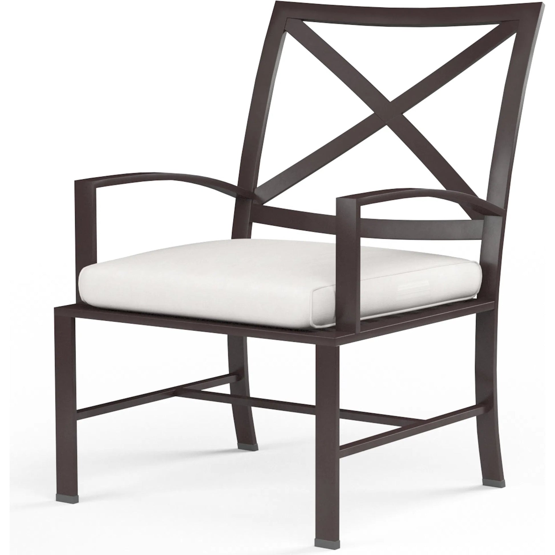 La Outdoor Jolla Dining Chair by Sunset West in espresso. Made from aluminum in a modern style.