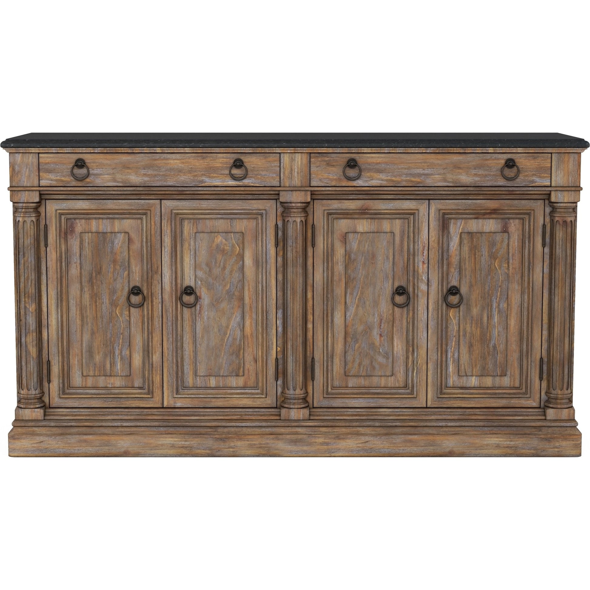 Architrave Buffet by A.R.T. Furniture in almond. Made from pine solids and veneer, granite, metal in a traditional style.
