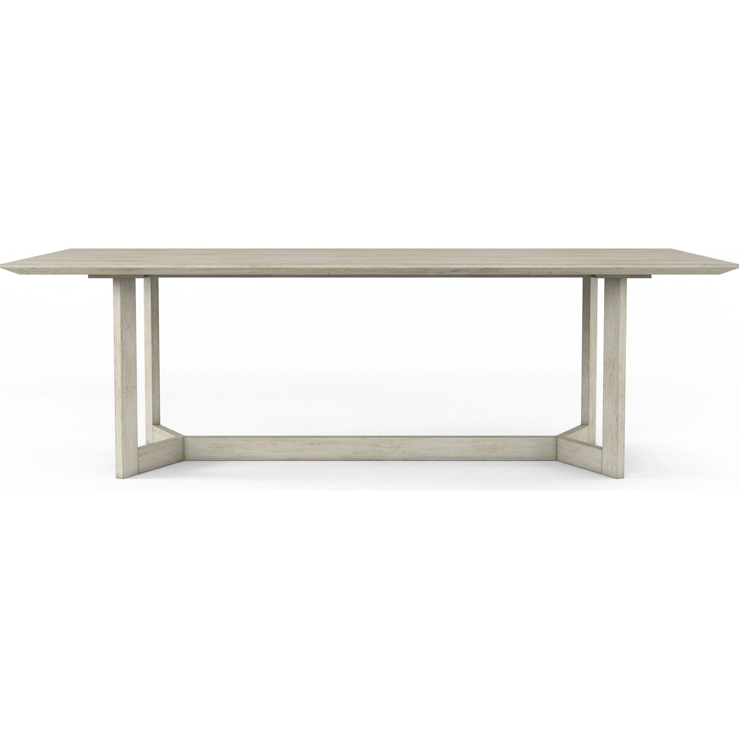 002 SI-2064984 | Additional Silo | Cotiere Rectangular Dining Table by A.R.T. Furniture in linen. Made from parawood solids, mixed split cathedral quarter-white oak veneer, terrazzo stone, metal in a modern style.