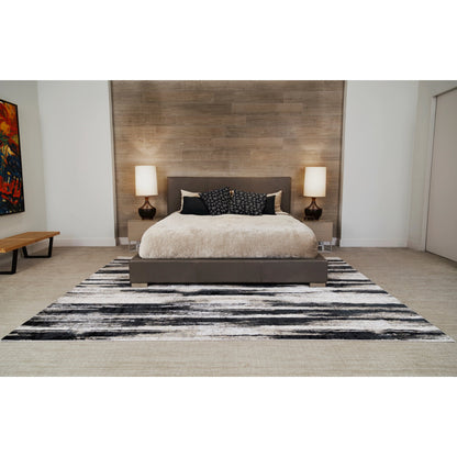 Micah Rug - 3338F by Feizy in black, silver, gray. Made from polyester, polypropylene in a unique style.