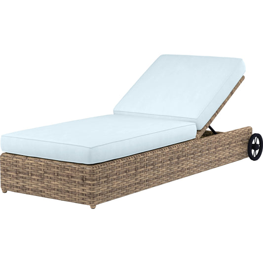 Havana Outdoor Adjustable Chaise by Sunset West in tobacco. Made from resin wicker in a modern style.