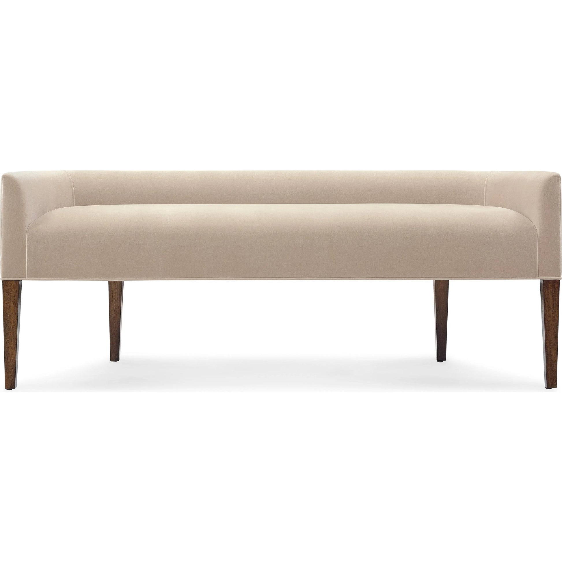 Archives Bed Bench by Hooker Furniture in beige and classic walnut. Made from wood, fabric in a traditional style.