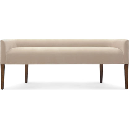 Archives Bed Bench by Hooker Furniture in beige and classic walnut. Made from wood, fabric in a traditional style.