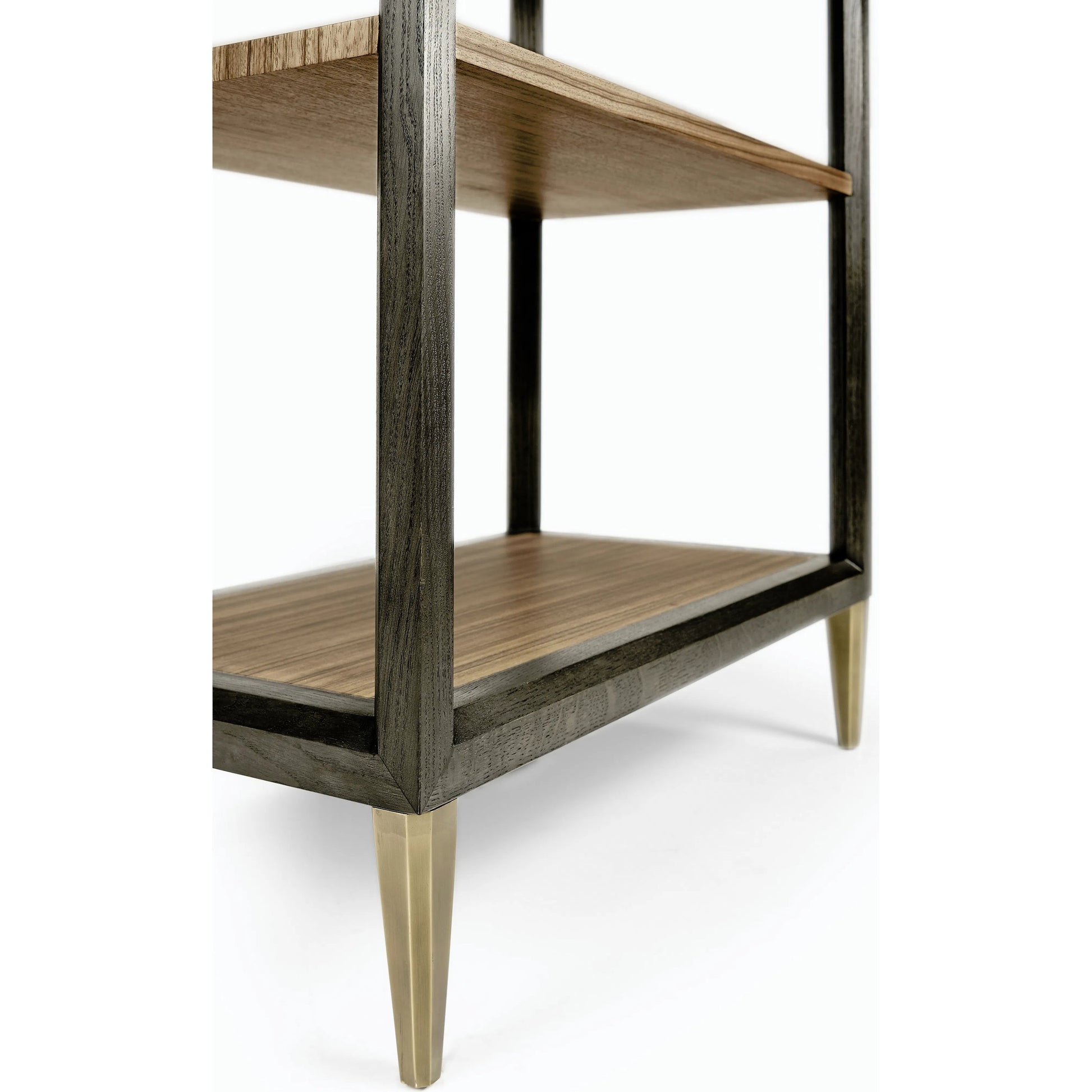 Hamilton Golden Amber Five-Tier Etagere by Jonathan Charles in brown and golden amber. Made from paldao veneer in a transitional style.