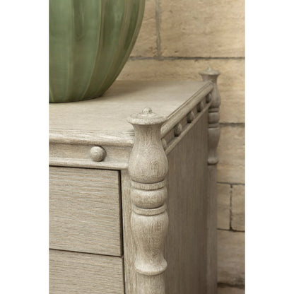 Morris Dresser by Jonathan Charles in grey and greyed oak. Made from oak, oak veneer, aluminum, sycamore veneer in a traditional style.