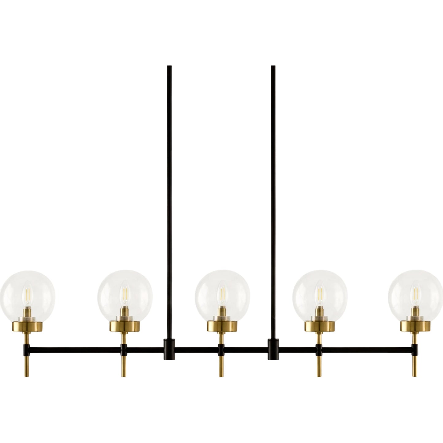 001 SI-2459159 | Primary Silo | Wakre Chandelier by Surya in black, gold, clear, black and painted, electroplated. Made from iron, glass in a unique style.