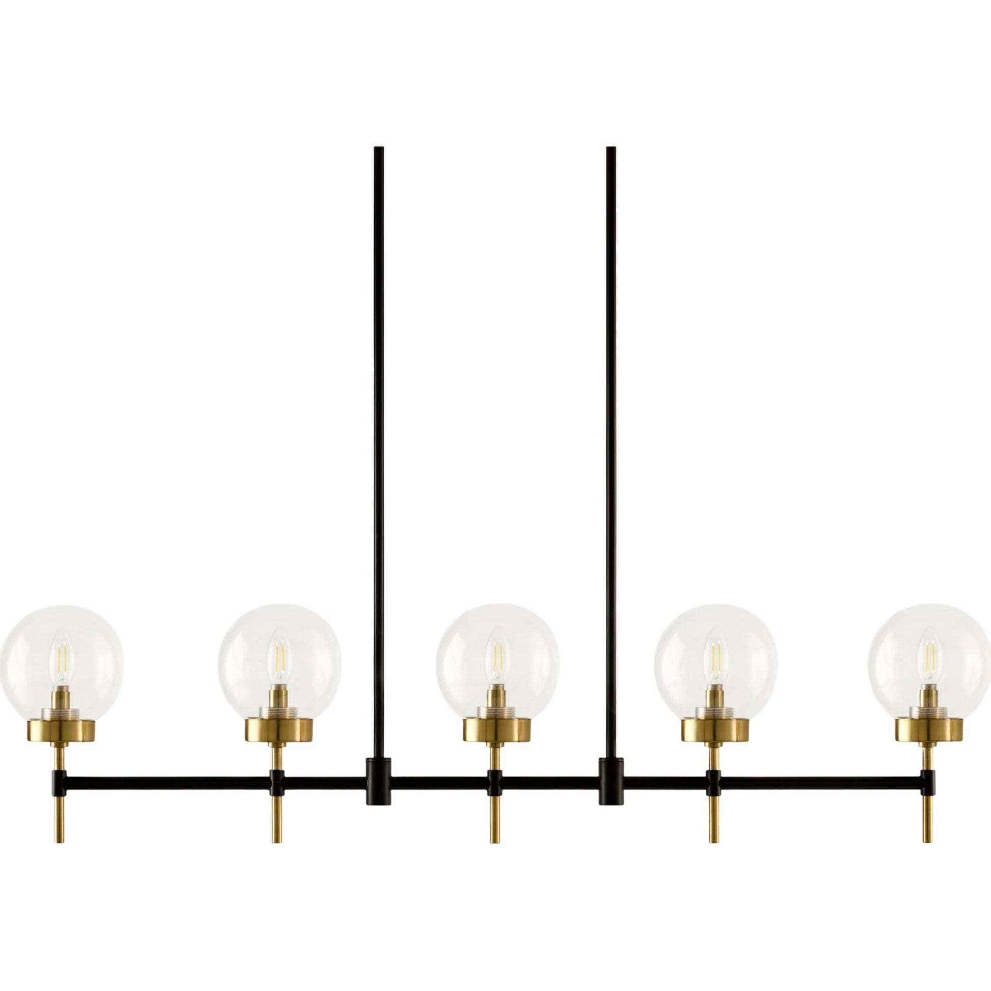 Wakre Chandelier by Surya in black, gold, clear, black and painted, electroplated. Made from iron, glass in a unique style.