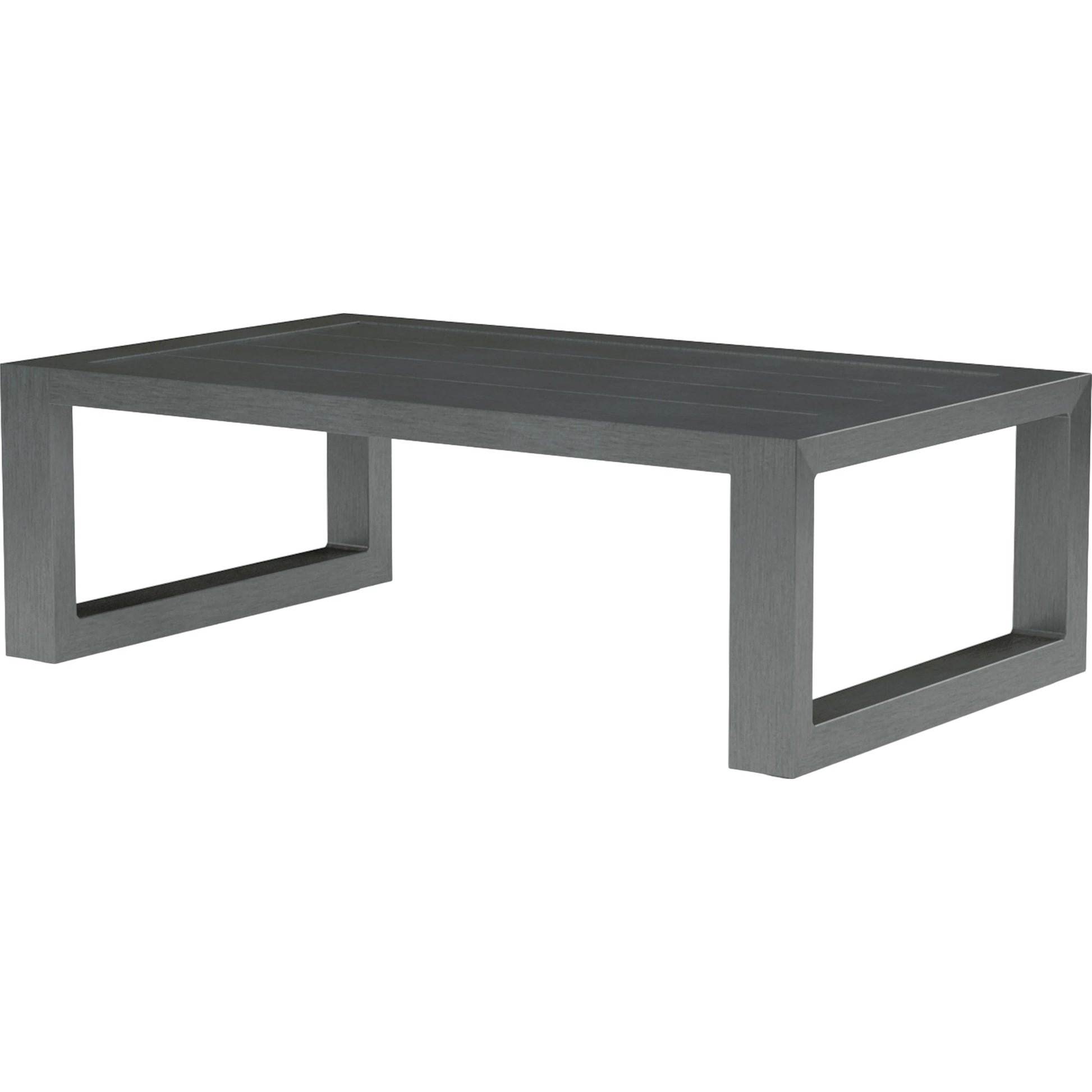 Redondo Outdoor Coffee Table by Sunset West in slate. Made from aluminum in a modern style.