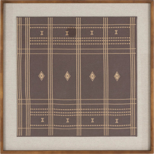 Lincoln Black Textile Art by HedgeApple Essentials in brown. Made from rubber wood in a unique style.