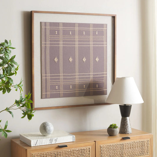 Lincoln Black Textile Art by HedgeApple Essentials in brown. Made from rubber wood in a unique style.