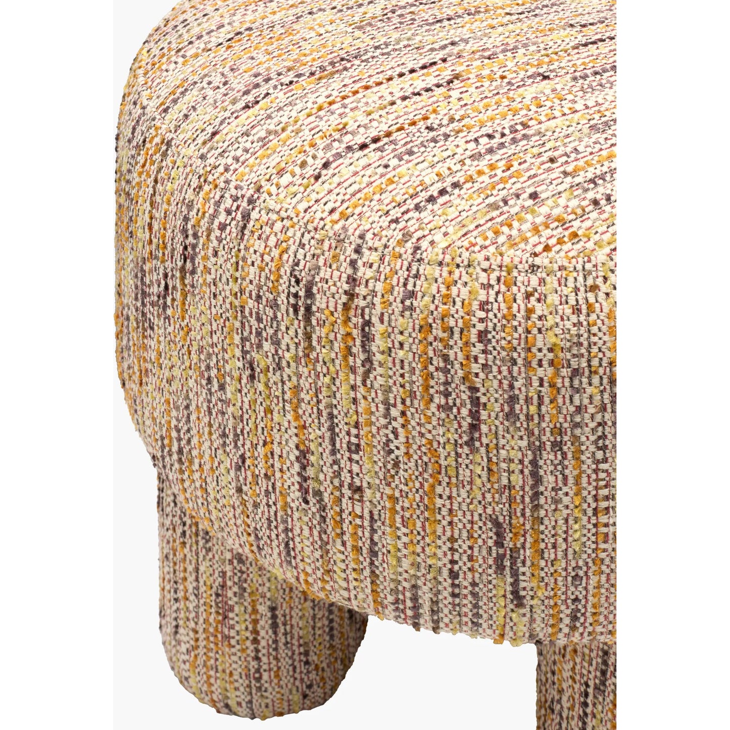 002 SI-2244413 | Closeup | Welly Small Ottoman by Surya in taupe. Made from cotton, polyester, plywood, polyurethane foam, dacron in a eclectic & global style.