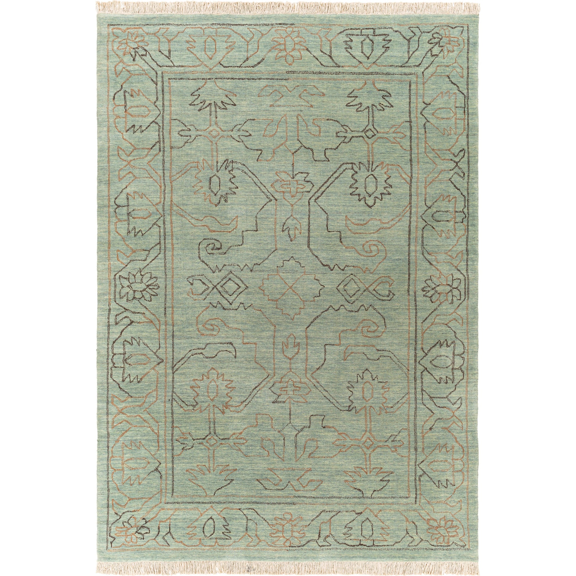 Wilmington Rug - 13176 by Surya in dusty sage, slate, charcoal, medium gray. Made from 100% wool in a unique style.