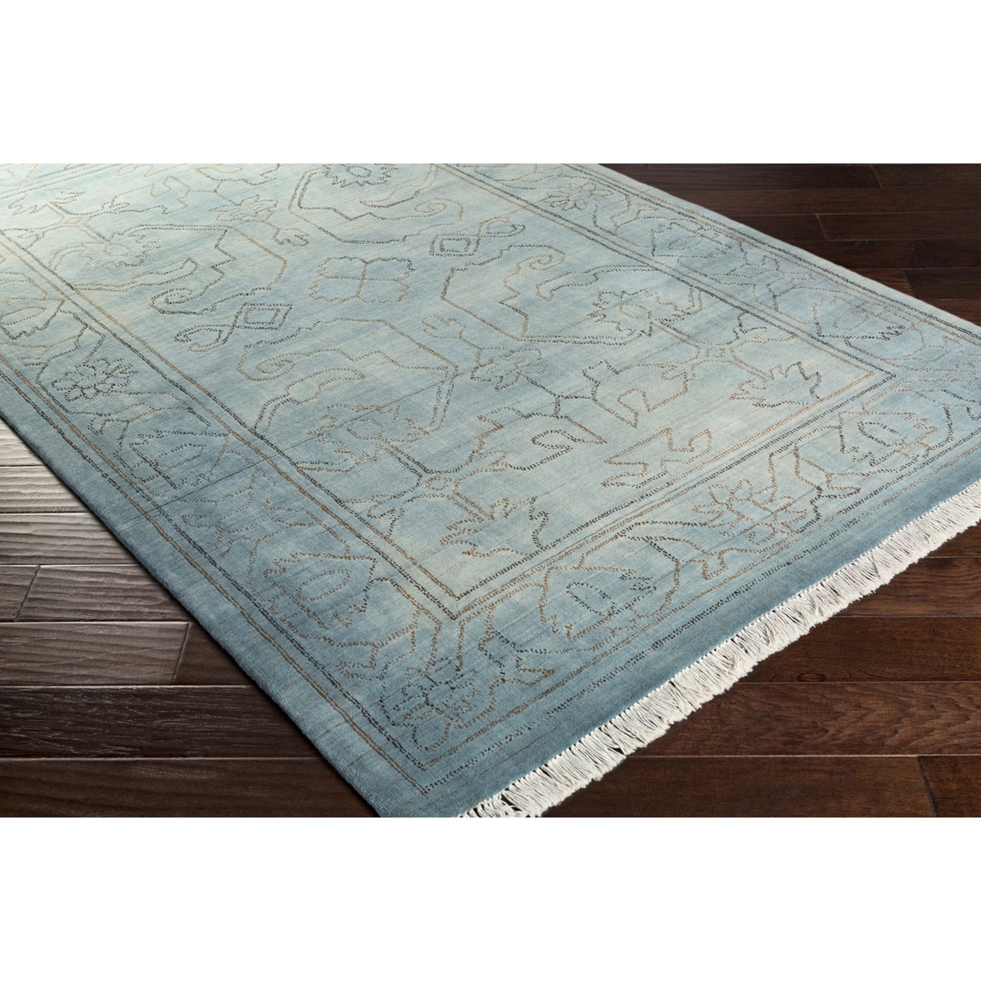 Wilmington Rug - 13176 by Surya in dusty sage, slate, charcoal, medium gray. Made from 100% wool in a unique style.