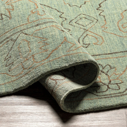 Wilmington Rug - 13176 by Surya in dusty sage, slate, charcoal, medium gray. Made from 100% wool in a unique style.