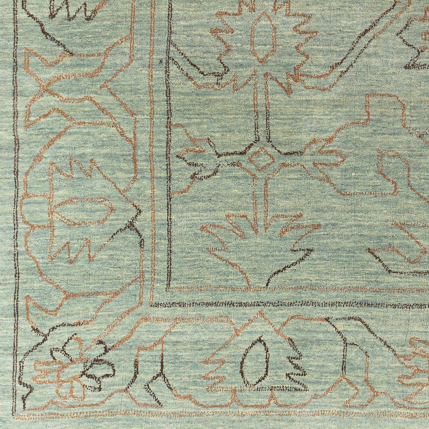 009 65585-26661,65585-26662,65585-26663,65585-26664,65585-26665 | Closeup | Wilmington Rug - 13176 by Surya in dusty sage, slate, charcoal, medium gray. Made from 100% wool in a unique style.
