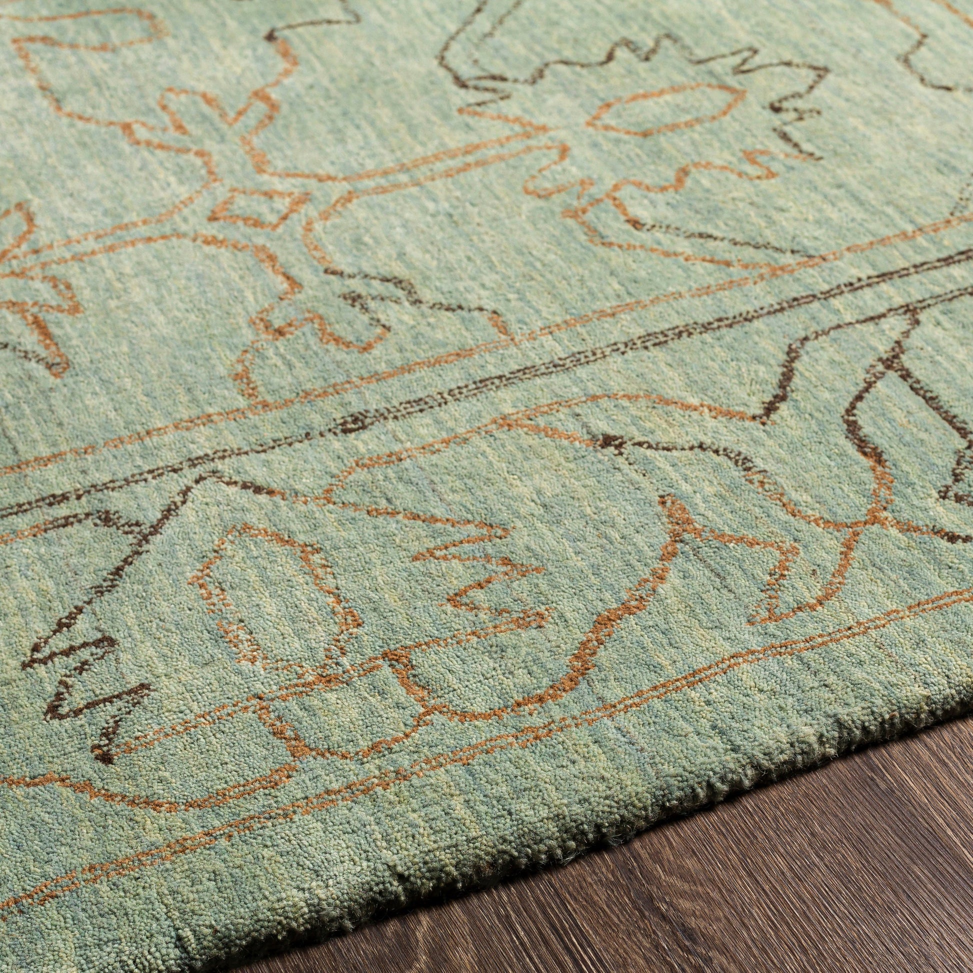 Wilmington Rug - 13176 by Surya in dusty sage, slate, charcoal, medium gray. Made from 100% wool in a unique style.