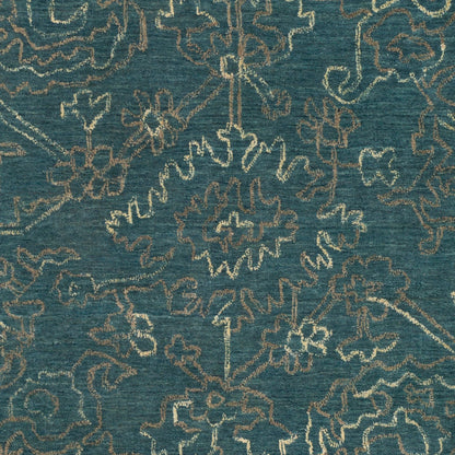 Wilmington Rug - 23236 by Surya in dark blue, teal, oatmeal, light brown. Made from 100% wool in a unique style.