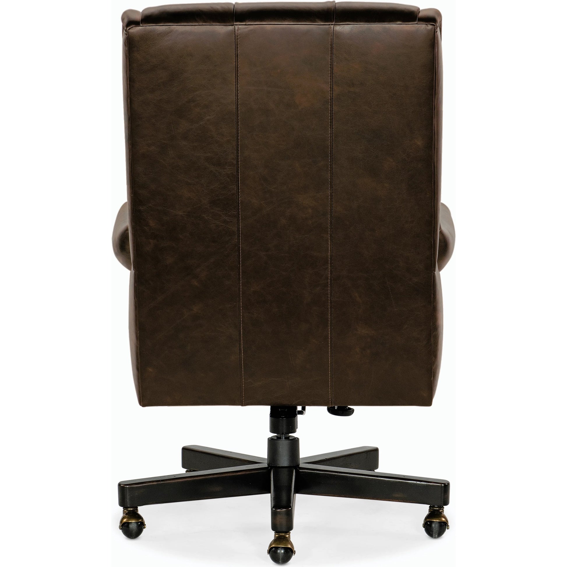 Charleston Executive Swivel Tilt Chair by Hooker Furniture in brown. Made from leather in a traditional style.