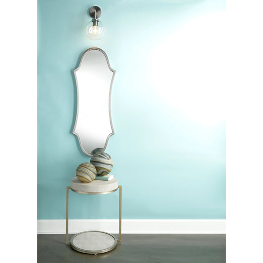 Fairy Tale Mirror by The Livingston Collection in antique silver. Made from metal in a transitional style.