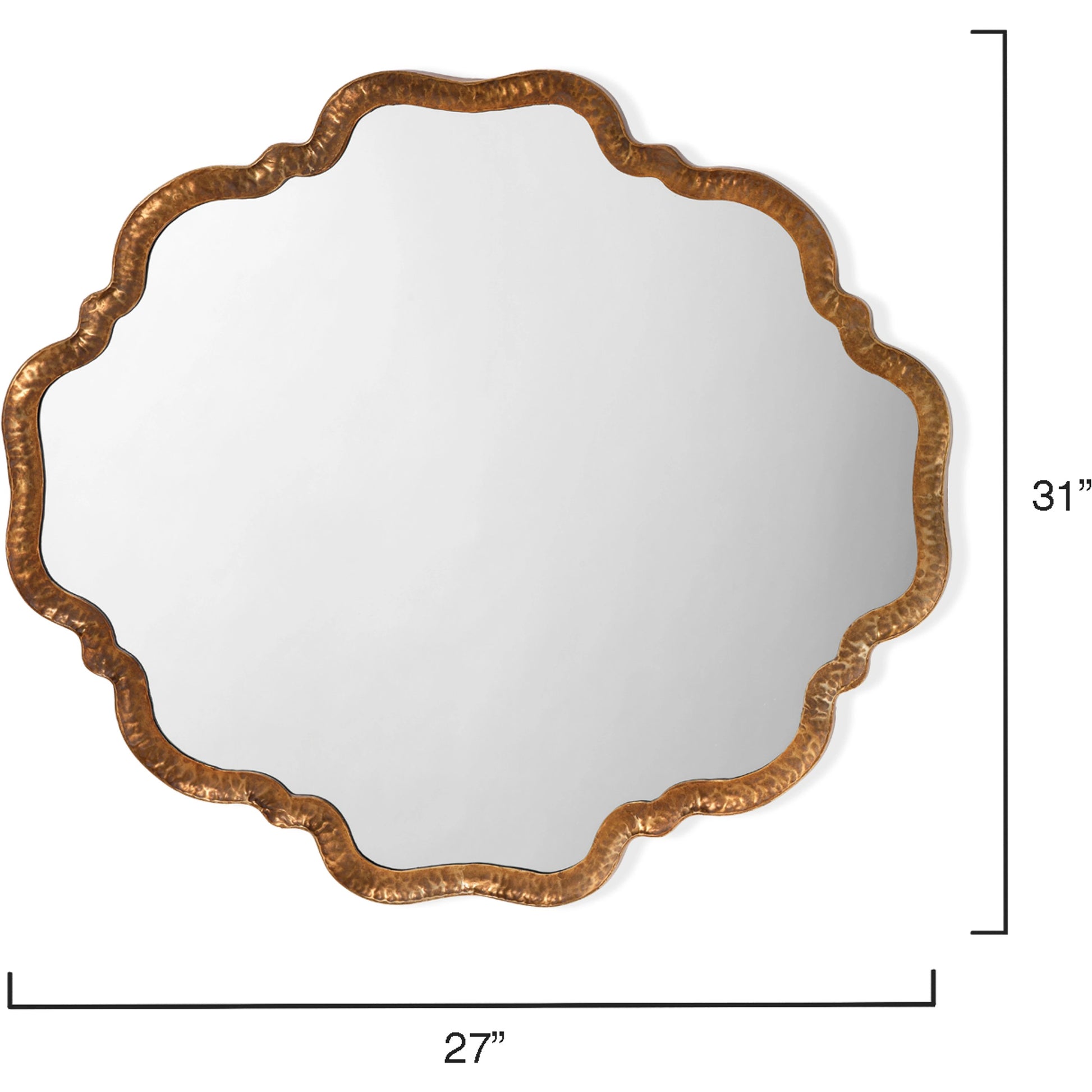 Elise Mirror by Lifestyle by JY in antique gold. Made from metal in a transitional style.