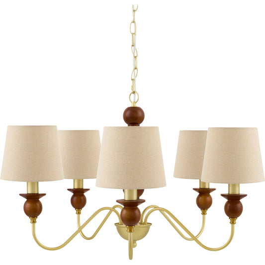 Wiluna Chandelier by Livabliss in hand painted. Made from rubber wood, linen, polyester in a unique style.