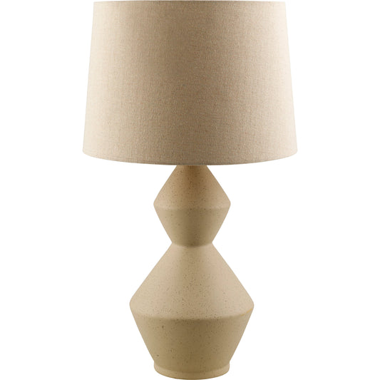 Willow Accent Table Lamp by Livabliss in body: beige, shade (outside): wheat, shade (inside): white, finial: metallic - nickel, harp: metallic - nickel, cord: translucent and painted. Made from body: ceramic, shade (outside)