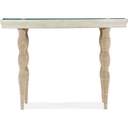 Serenity Shoal Writing Desk by Hooker Furniture in surf. Made from oak veneers, rope, printed glass in a cottage & farmhouse style.