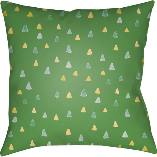 Funfetti Pillow - 18891 by Livabliss in green, yellow, blue. Made from front: 100% polyester, back: 100% polyester in a modern style.