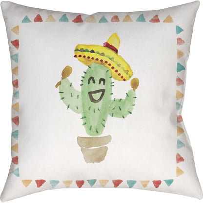 Cactus Pillow - 17676 by Livabliss in multicolored. Made from front: 100% polyester, back: 100% polyester in a modern style.
