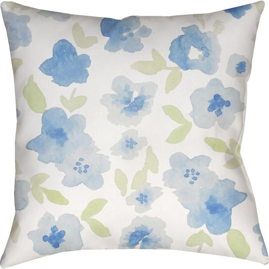 Flowers Pillow - 21557 by Livabliss. Made from front: 100% polyester, back: 100% polyester in a coastal style.