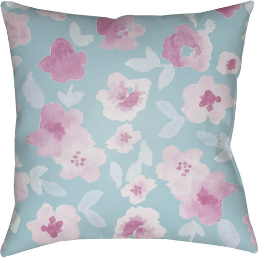 Flowers Pillow - 21557 by Livabliss. Made from front: 100% polyester, back: 100% polyester in a coastal style.