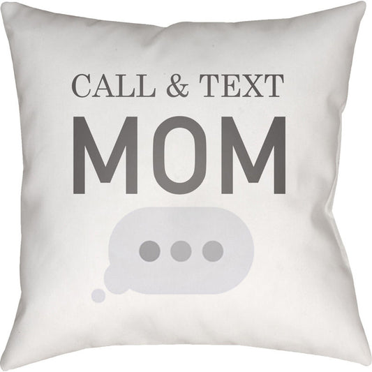 Call & Text Pillow - 18898 by Livabliss in neutral, gray. Made from front: 100% polyester, back: 100% polyester in a modern style.