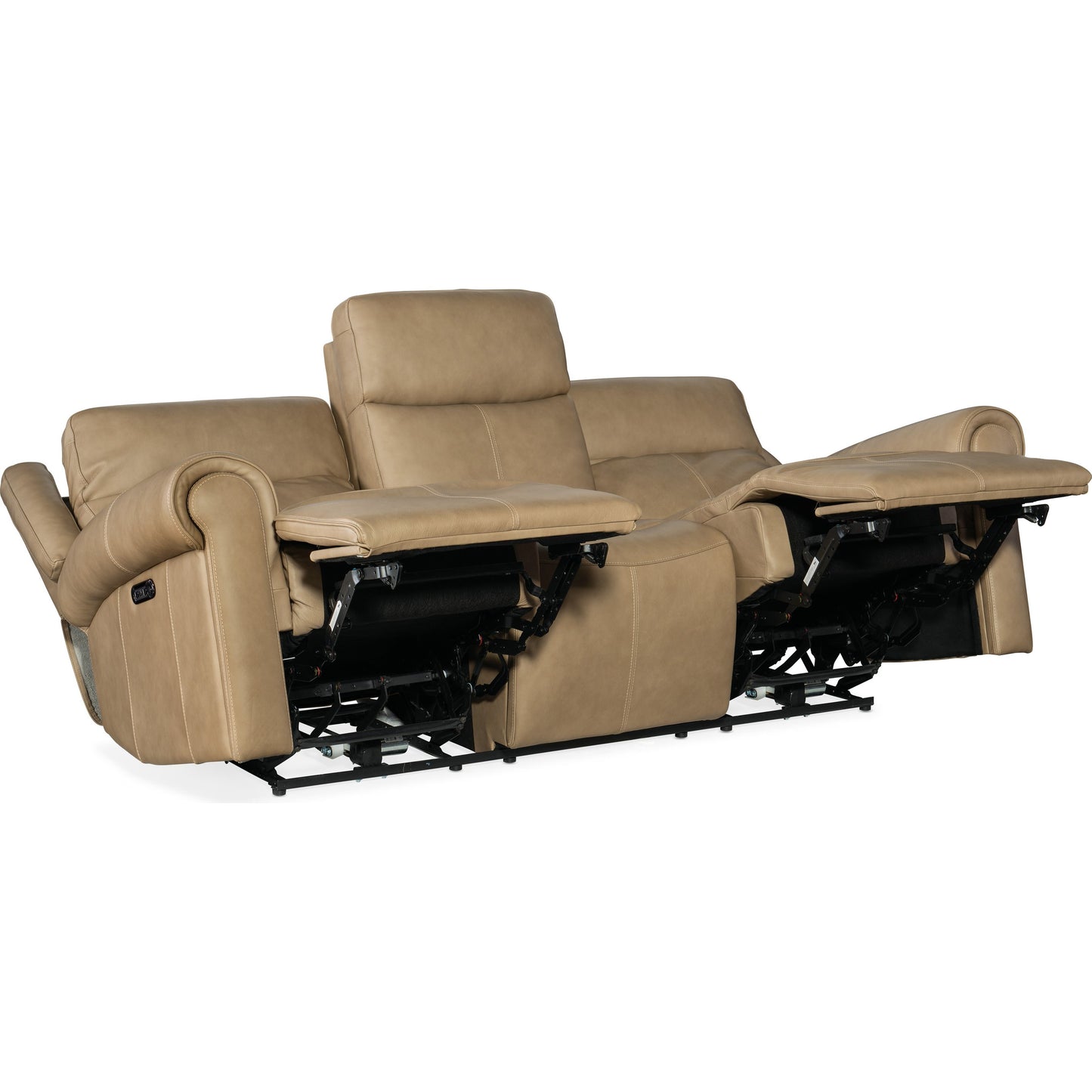 003 SI-1873175 | Additional Silo | Oberon Zero Gravity Power Sofa by Hooker Furniture in caruso sand. Made from leather in a traditional style.