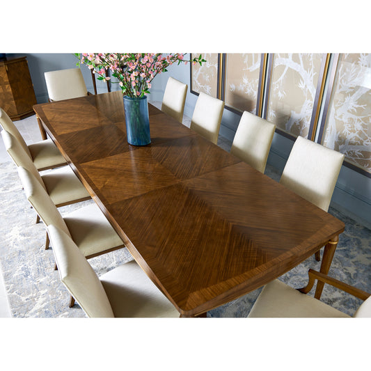 Toulouse Walnut Dining Table by Jonathan Charles in walnut. Made from walnut quarter figured veneer in a modern style.