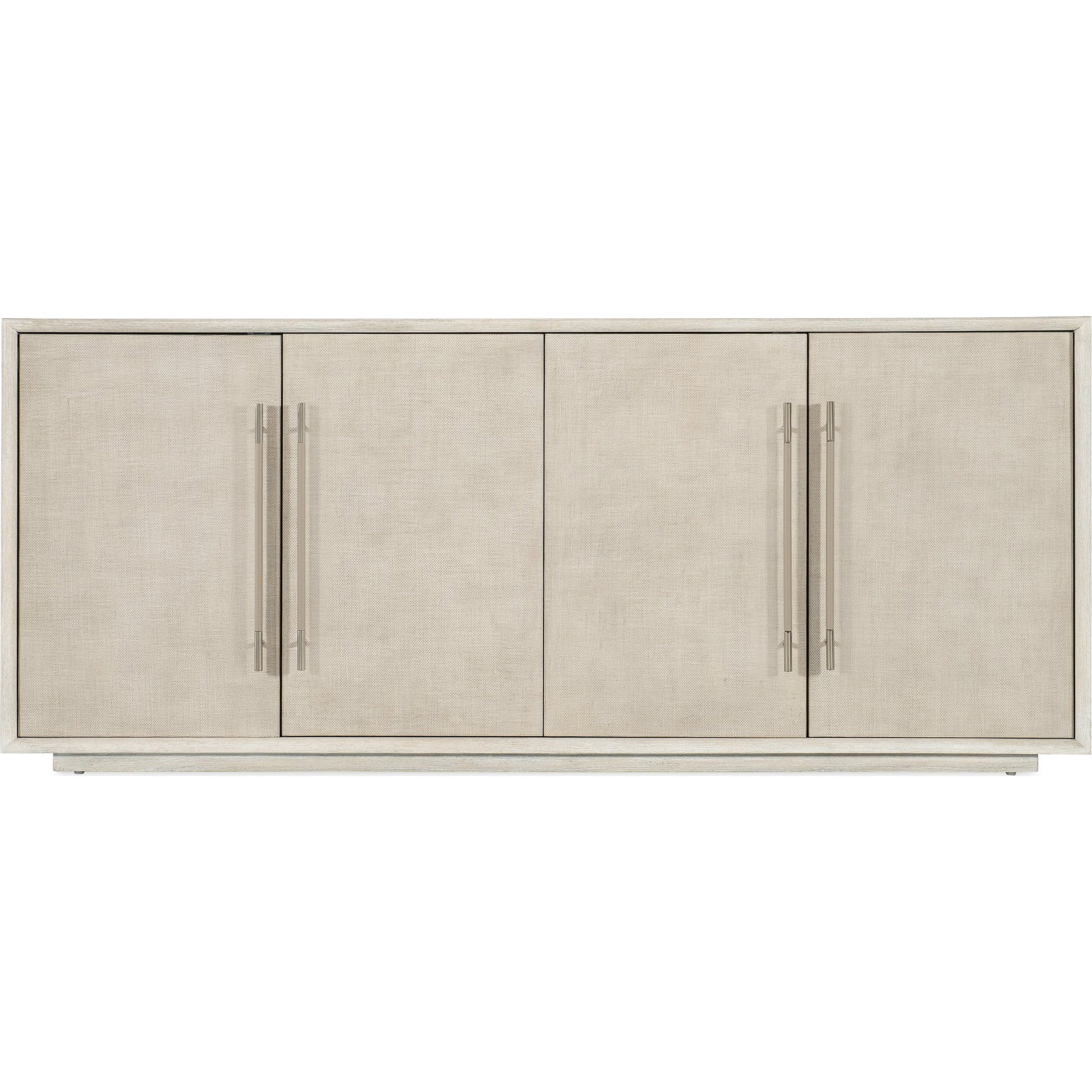 Modern Mood Entertainment Console by Hooker Furniture. Made from oak veneers, raffia in a modern style.