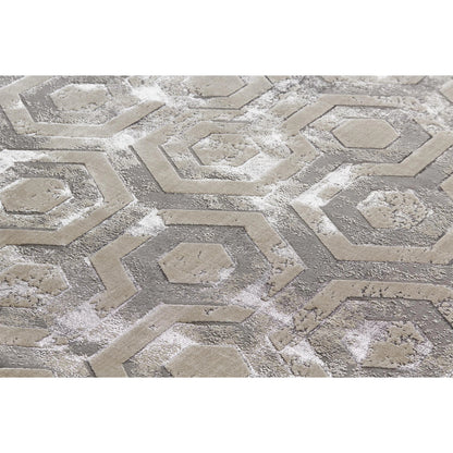 Micah Rug - 3046F by Feizy in gray, taupe, silver. Made from polyester, polypropylene in a unique style.